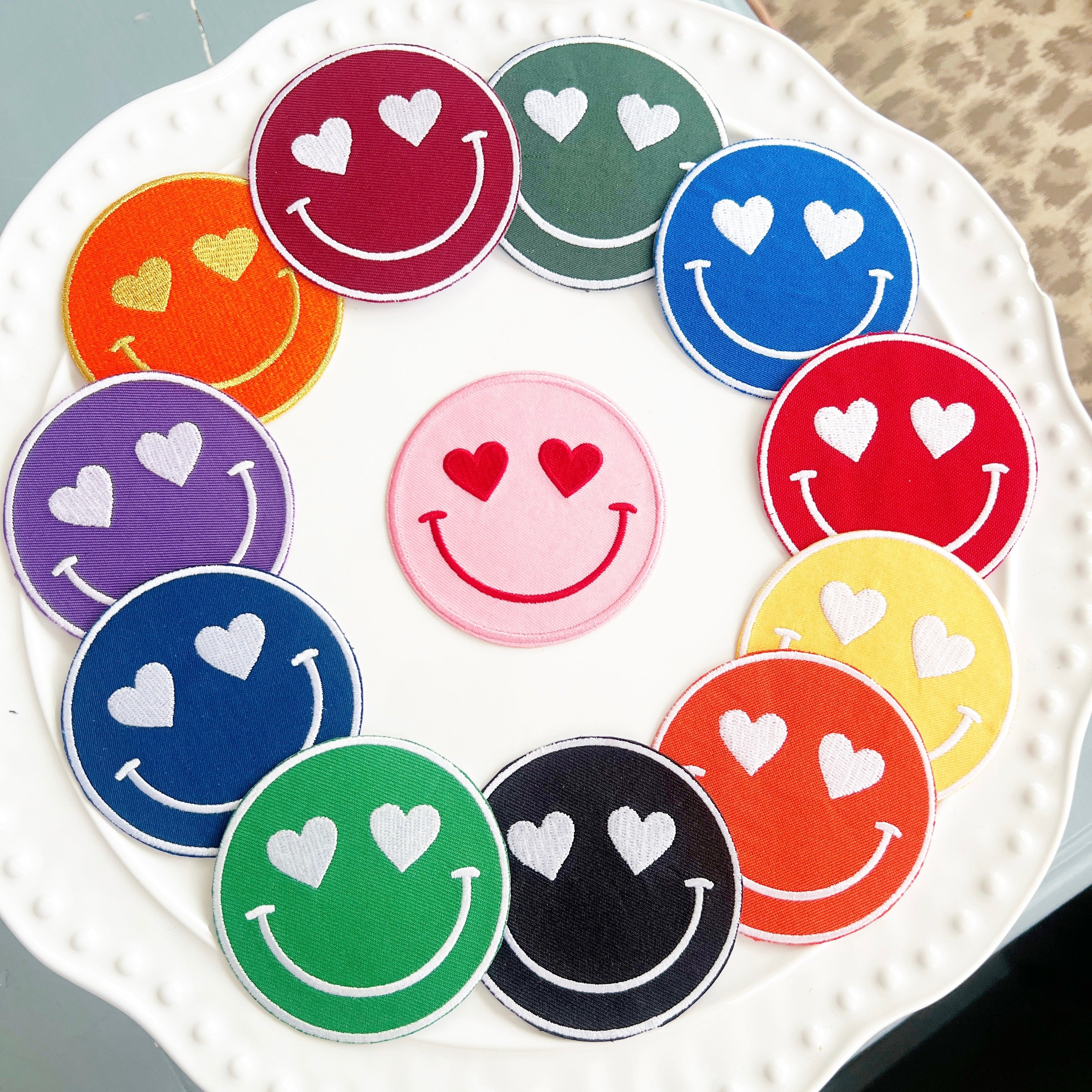 Build Your Own Royal Blue Happy Heart Trucker Hat by Confettees