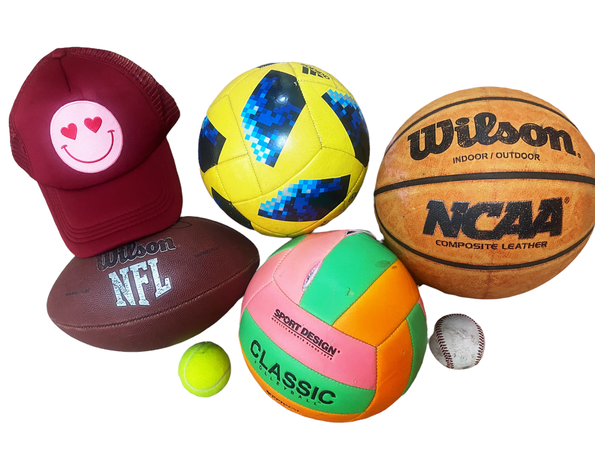 Happy Heart Trucker Hat by Confettees - Maroon